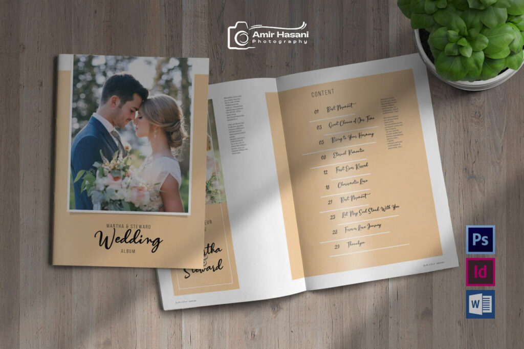 دانلود قالب PSD و InDesign آلبوم عروسی Wedding Album 