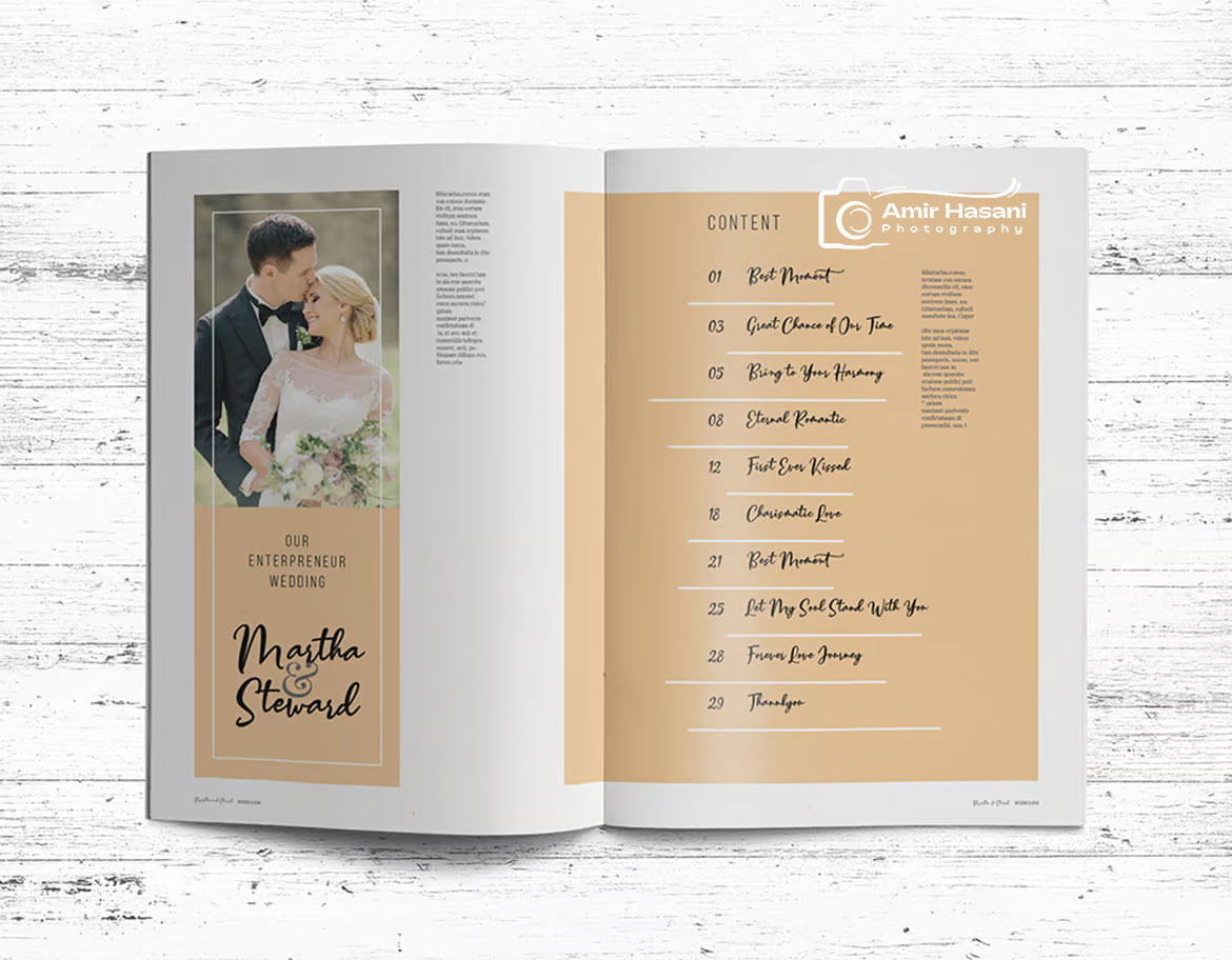 دانلود قالب PSD و InDesign آلبوم عروسی Wedding Album
