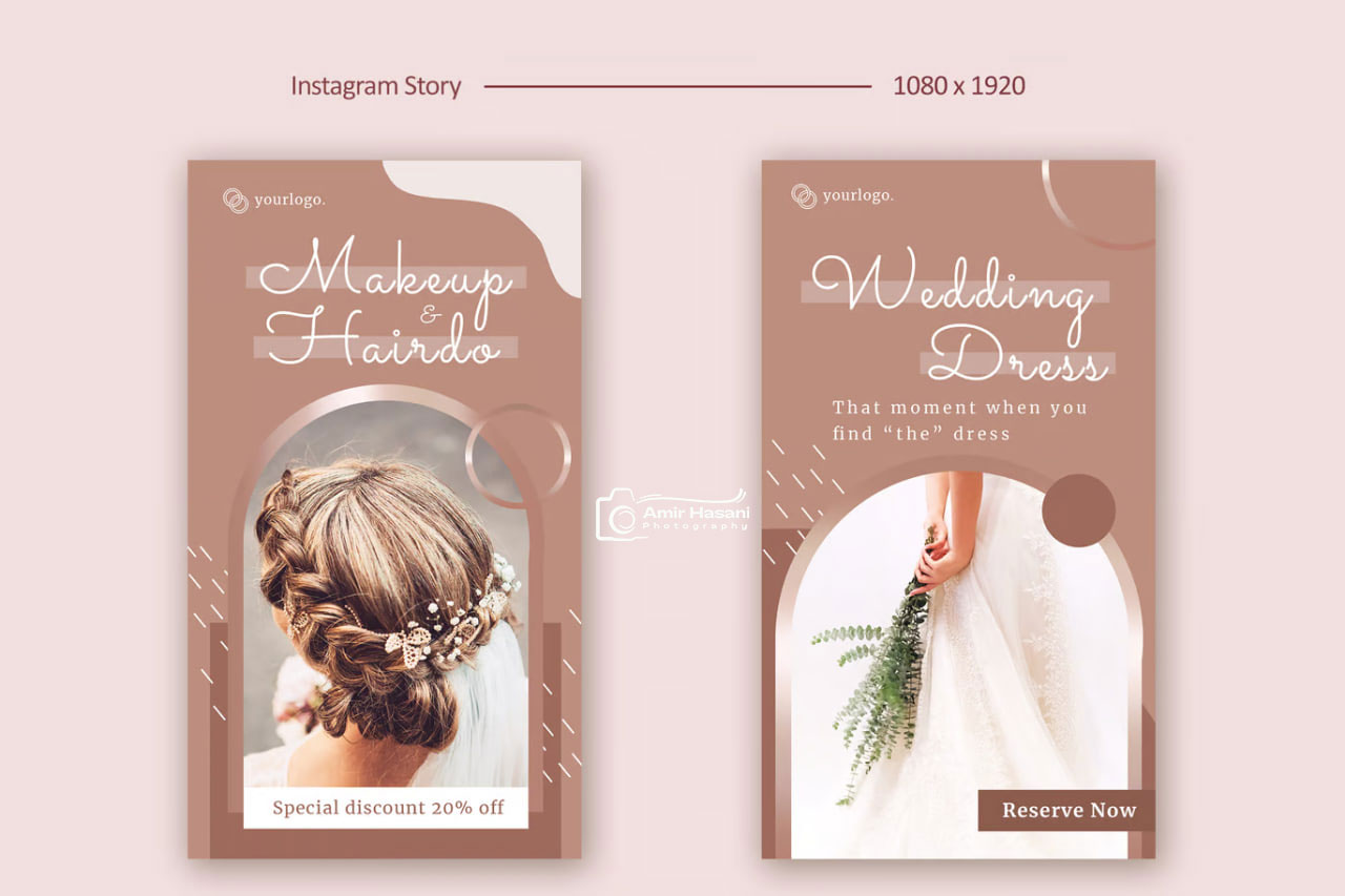 دانلود قالب استوری اینستاگرام عروسی،Wedding PSD