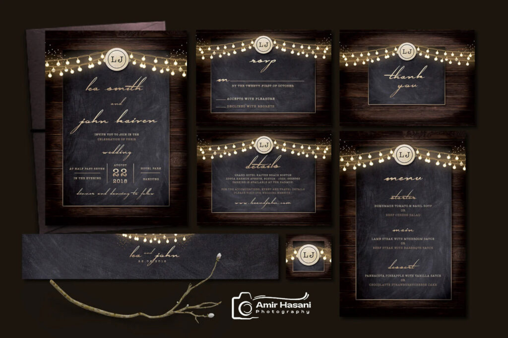 دانلود قالب کارت دعوت عروسی روستیک Rustic Wedding Invitation