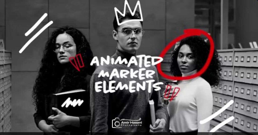 دانلود پریست پریمیر 40 عنصر متحرک قابل تنظیم​ Animated Marker Elements