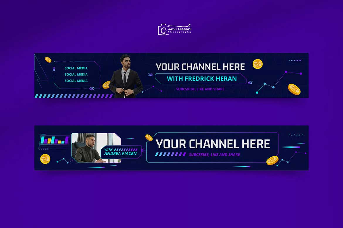 دانلود بنر یوتیوب بیت کوین
